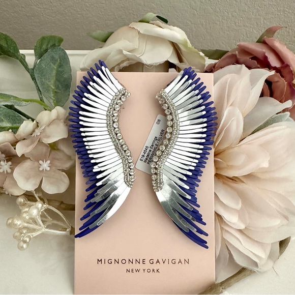 Mignonne Gavigan Madeline Purple Silver Earrings NWT - Picture 3 of 12